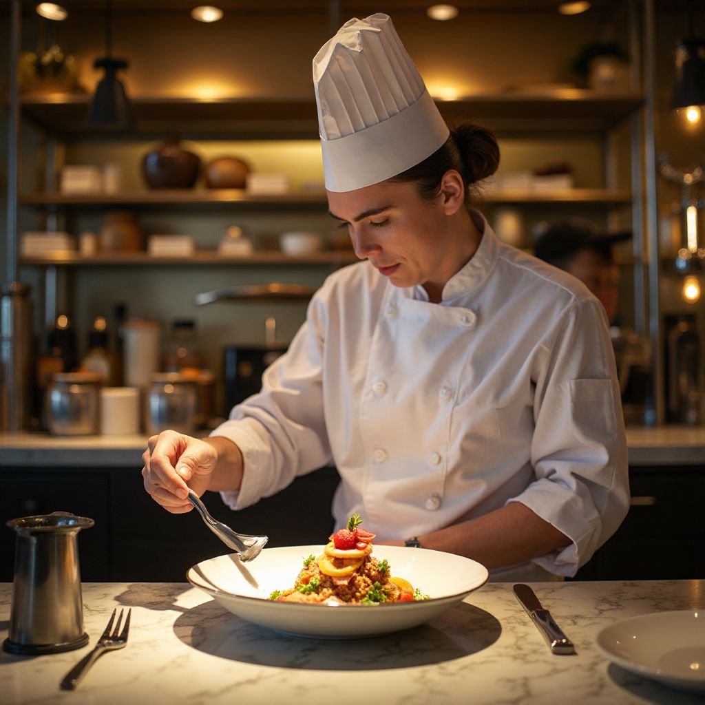 Chef bereidt gastronomisch gerecht